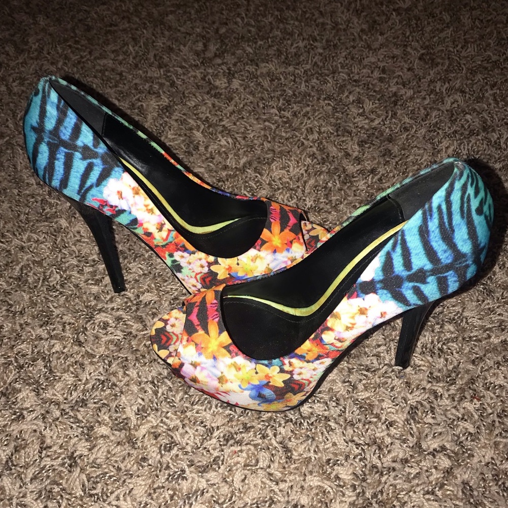 COPY - ALDO floral print open toe heel